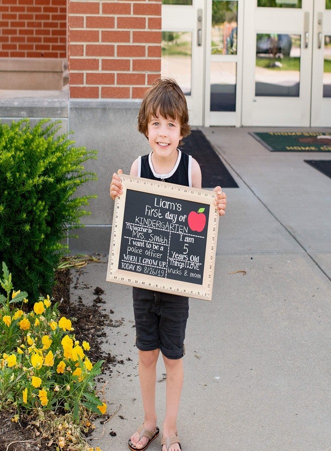 BloomOwl Bloom Owl First Day of School Chalkboard Sign - 11.5"x15" Reusable Back to School Photo Prop with Wooden Ruler Frame for Preschool, Kindergarten, and Beyond - Image 5